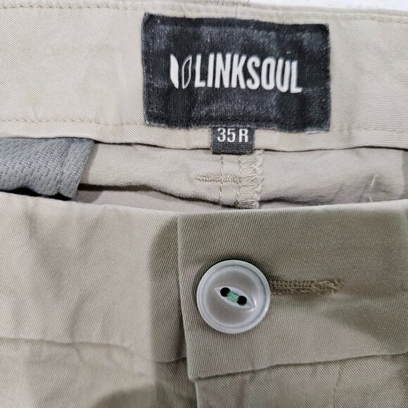 Linksoul Crosby Chino Pant – Khaki 35x32 | Premium Lightweight Slacks - Picture 2 of 9